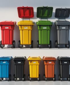 Brown 240 liter wheelie bin