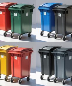 Pink 660 liter wheelie bin