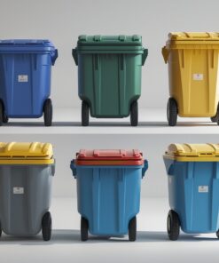 660 liter black wheelie bin