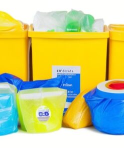 red biohazard bags
