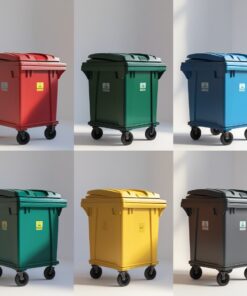 Grey 240 liter wheelie bin