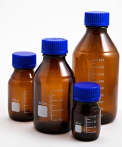 Amber Schott Bottles Blue Screw GL45 Cap