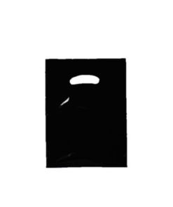 Black Plastic Carrier Bags (300+40x240mm)(500 Units)