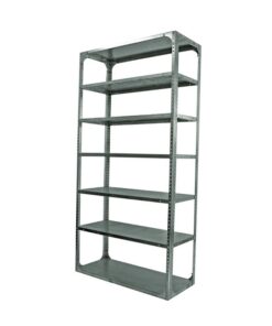 Bolted Shelving Steel Bay 7 Shelves - Uni-Angle - Seven Shelf Kit - Galvanised - 365.8 x 91.4 x 38.1 cm