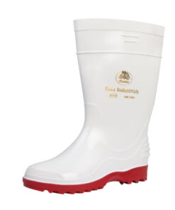 Bata Elegant Ladies Gumboot White/Red Size 8