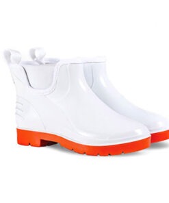 Wayne Ladies Slip-On Gumboots Size 5 White And Red