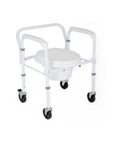 Deluxe 3-in-1 Folding Commode Chair with Wheels
